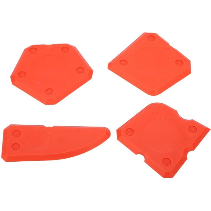 4 STUKS Kit Kitgereedschap Siliconen Glas Cement Schraper voor Afdichtmiddel Voegmiddel Afwerking Afdichting (Rood) rood