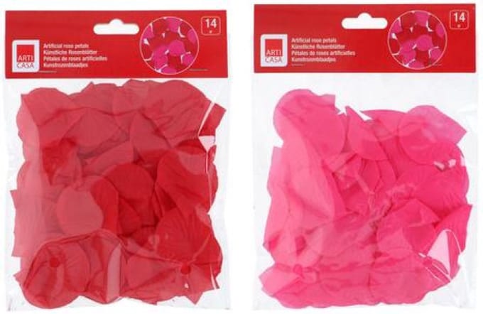 Kunstrozenblaadjes - roze of rood - 14 gram