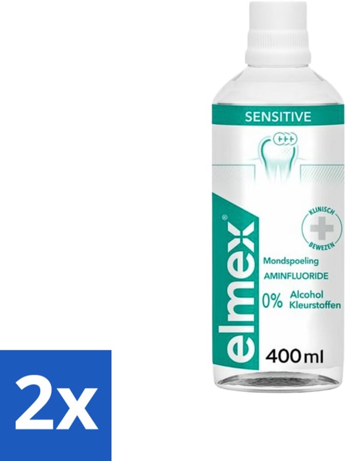 Elmex - Tandspoeling - Sensitive - 0% Alcohol - 400 ml - Voordeelverpakking - 2 stuks