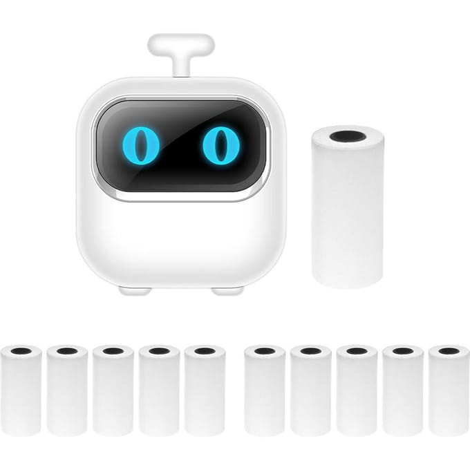 Mini Zakprinter Draagbare Thermische Directe Fotoafdrukken Labelmaker Machine BT Draadloze Connectiviteit wit