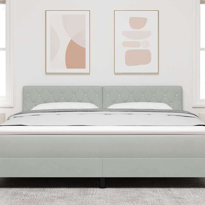 vidaXL - Hoofdbord - Lichtgrijs - 180 - cm - Fluweel