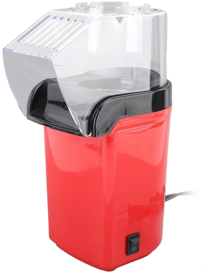 longziming -Popcorn Machine - Popcornmaker - Hetelucht Popcornmaker 1200W – Olievrije Popcornmachine voor Thuis - Compact en 11.5x10x26cm - Rood