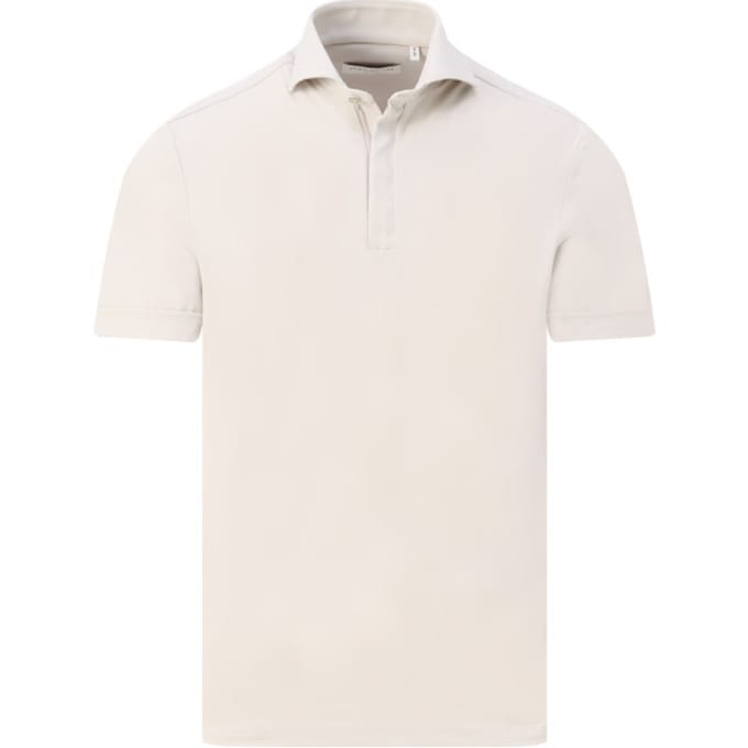 John Miller Polo Slim Plain Hyperstretch Short Sleeve Zip Collar Licht Grijs / male
