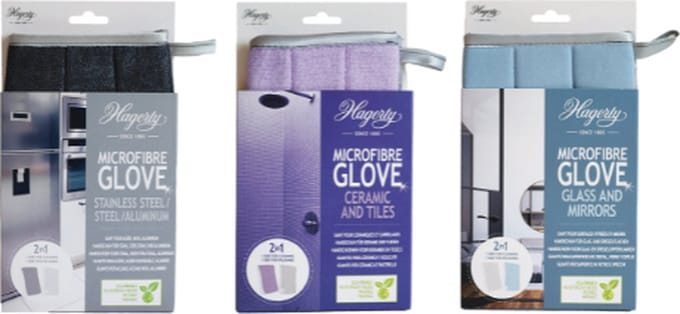 Hagerty Microfiber Gloves; Glass, Ceramic, Stainless Steel  (3-pack)