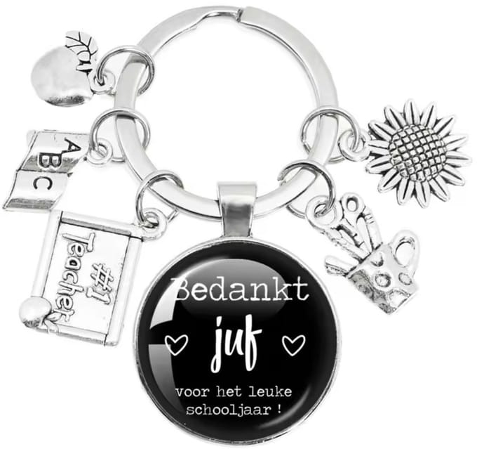 Without Lemon - Bedankt Juf Sleutelhanger - Juffendag / Einde Schooljaar Bedankje - Leuk Juf Geschenk - Versie: A