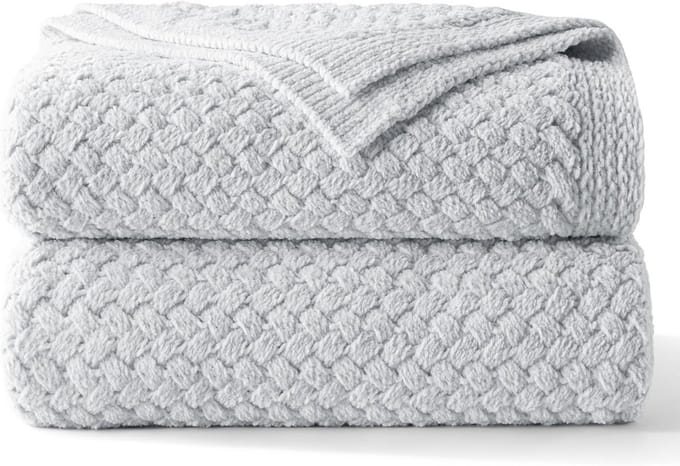 Extra Zachte Chenille Fleecedeken 150x200 cm Grijs - Warme Gebreide Plaid voor Bank en Bed