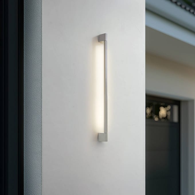 Lindby LED buiten wandlamp Neano, 90 cm, steengrijs, IP54