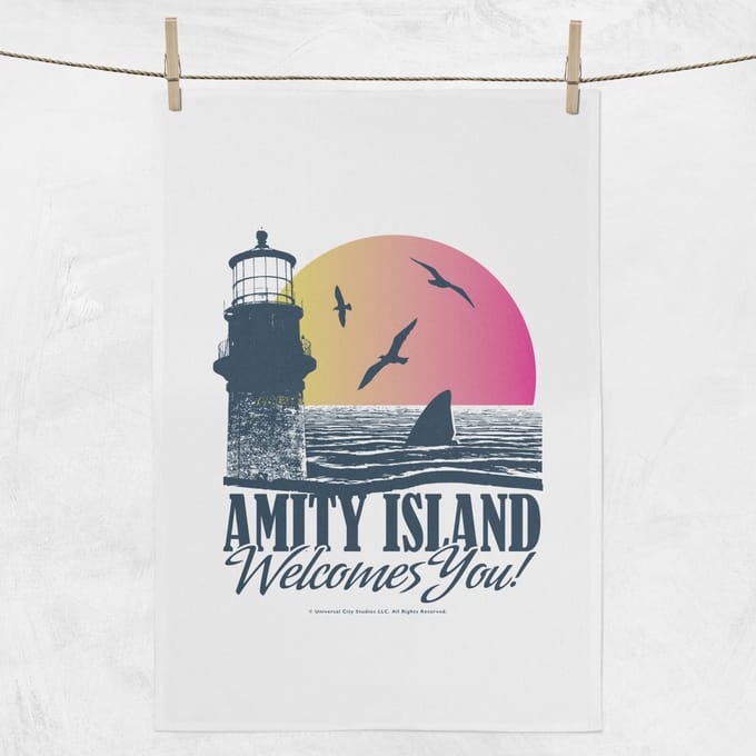Jaws Amity Island Tea Towel