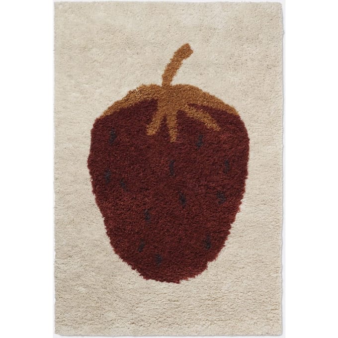 Ferm Living - Fruiticana vloerkleed - Aardbei - groot - rood