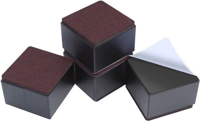 Meubelverhogers - Verhogers - Extra ruimte - Zelfklevend koolstofstaal - 8 cm - Zwart