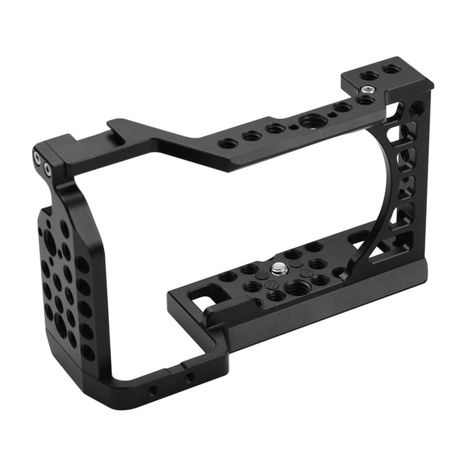 Camera Kooi Rig van Aluminiumlegering met Cold Shoe Mount ARRI Locatiegat 1/4 3/8 Schroefdraadgaten gray