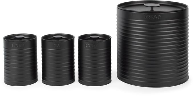 Russell Hobbs Geribbelde Broodtrommel & 3 Blikkenset - Zwart