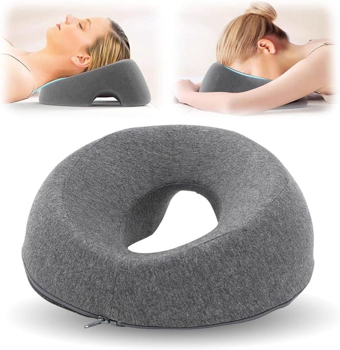 U-vormig Massagekussen van Geheugenfoam voor Ontspanning en Spa Behandelingen - Lichtgrijs