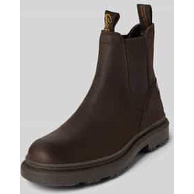 Chelsea boots van leer met labeldetails, model 'Timbly'