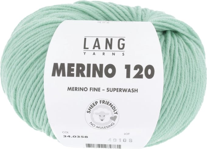 Lang Yarns Merino 120 - 358 soft mint - Merinowol Garen