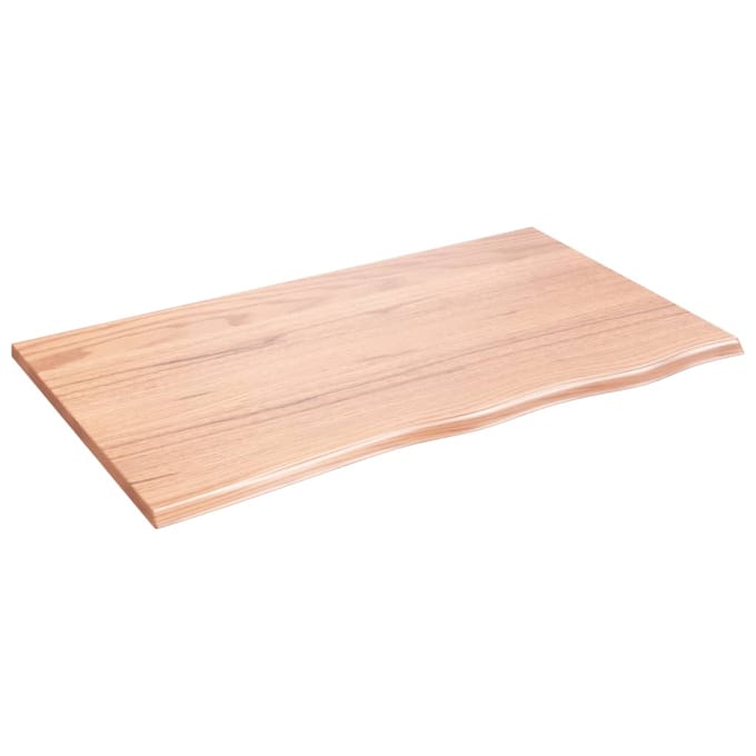 vidaXL - Wastafelblad - 100x60x2 - behandeld - massief - hout - lichtbruin