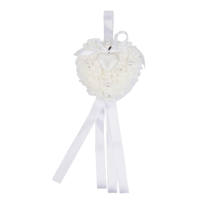 Faveurs de Mariage Rose Romantique Cœur Perle Cadeau Boîte à Bague Coussin noir