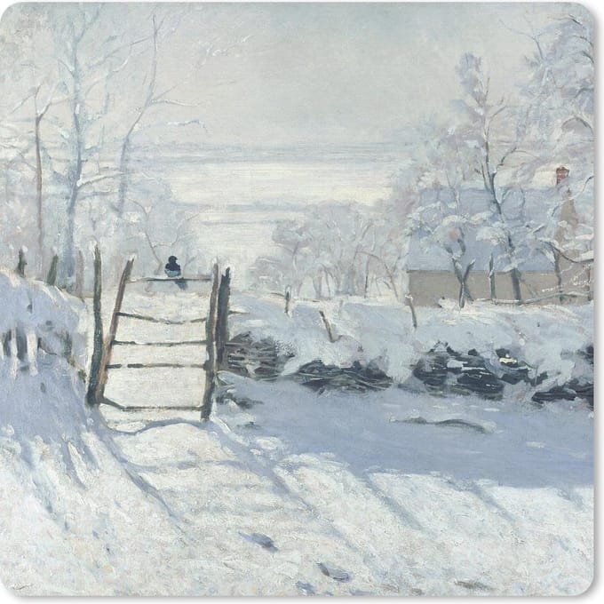 Muismat 20x20 cm - Mousepad De ekster - Claude Monet - Muismatten