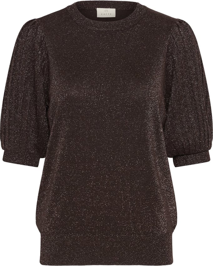 Kaffe KAregina Pleat Pullover Dames Trui - Coffee Bean