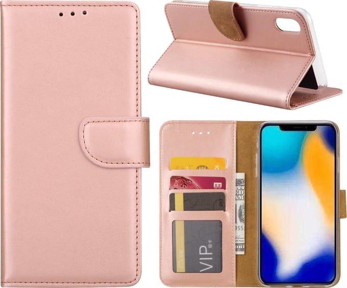 Apple iPhone Xs Max Hoesje Rose met Pasjeshouder
