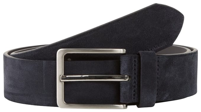 Tom Tailor - TTGEORGE suède riem met vierkante gesp - Maat 85 - navy uni