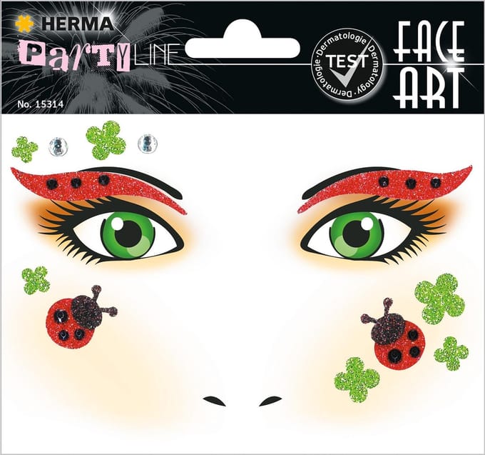 Herma Face Art Glitter Sticker Lieveheersbeestje