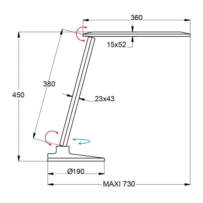 Aluminor LED bureaulamp Success met klok, wit