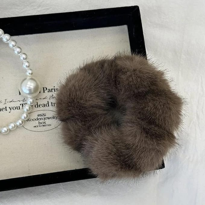 Herfst Winter Pluche Grote Scrunchies Elastiekje Mode Pluizig Haar Elastiek Touw Hoofddeksel Haaraccessoires gray