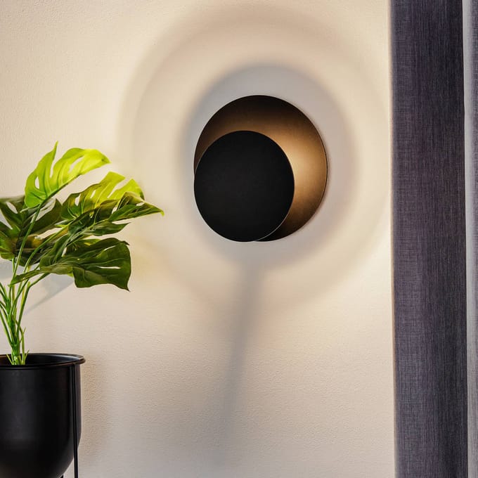 EMIBIG LIGHTING Wandlamp Circle in ronde vorm, zwart