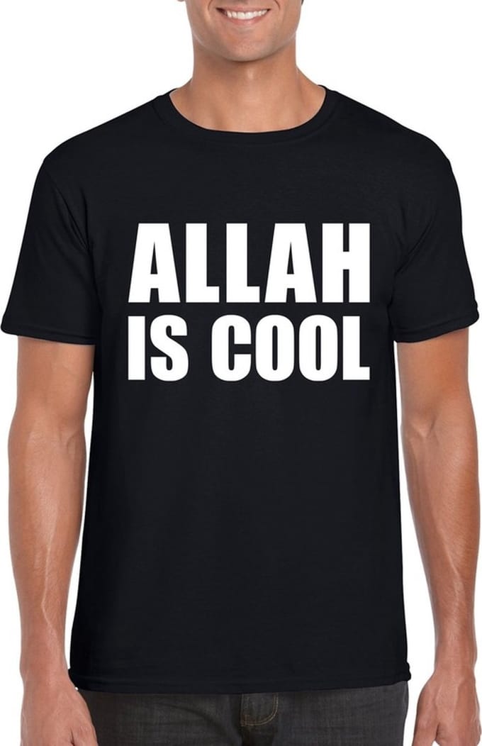 Zwart Allah is cool t-shirt voor heren M