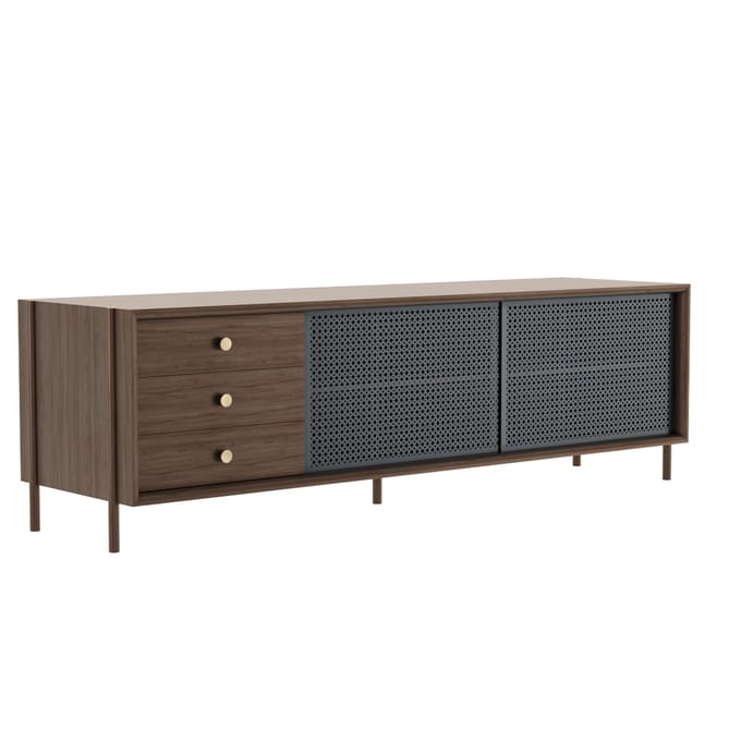 Harto Gabin sideboard met schuiflade - Walnoot/leigrijs