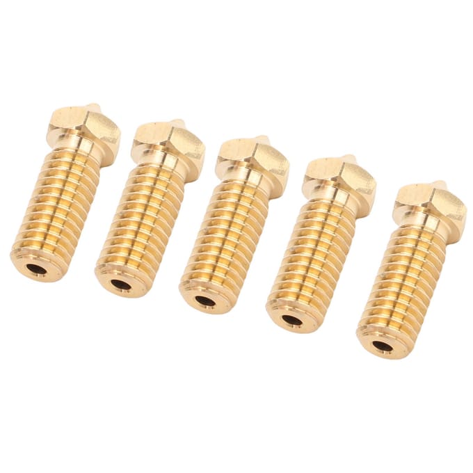 5PCS Buses de Rechange pour Hotend pour Imprimante 3D QIDI Tech X Plus 3 Extrudeur Buses en Laiton 0.4mm beige
