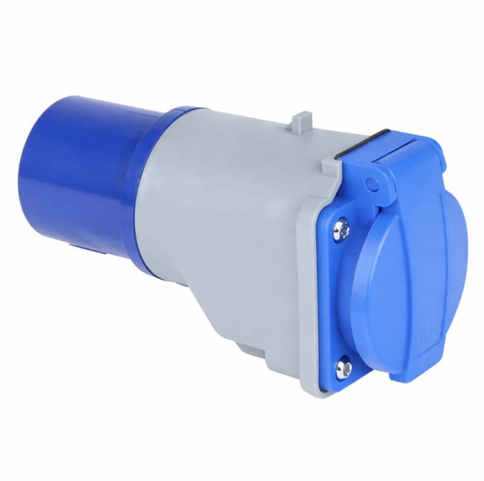 CEE Verloopstekker 16A 230V IP44 – CEE naar Schuko Adapter – 2P+E Camping Stekker Compact