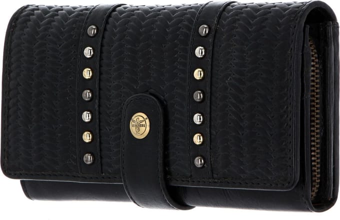 CHIEMSEE portemonnee Perth Wallet with Flap Vintage Look Black zwart