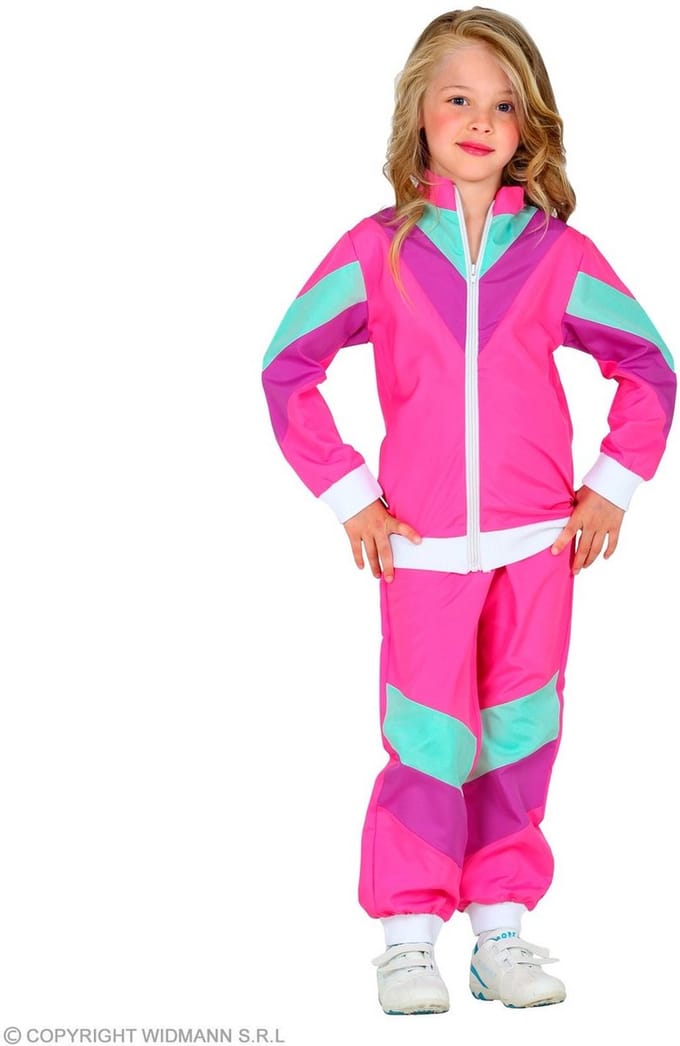 Trainingspak jaren 80 roze kinderen