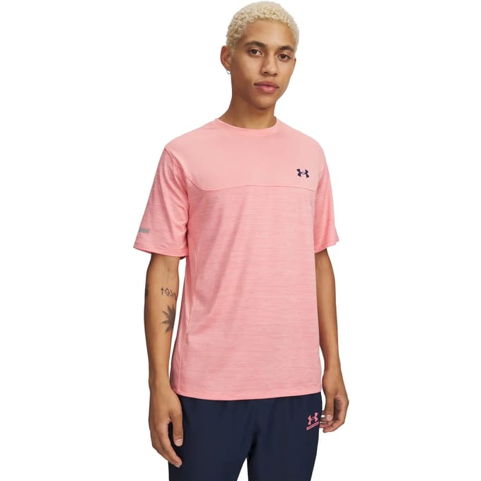 Under Armour Utility T-shirts Heren - Roze - Maat M - Poly Jersey