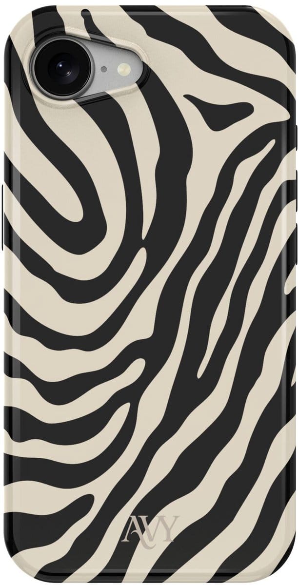 AVY Hard Shell Back Cover | geschikt voor Apple iPhone 17e / 16e | Serengeti Zebra | Compatibel met MagSafe & Qi2