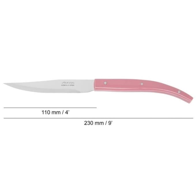 Couteaux à Steak - ARCOS - Set de 4 - Lame Acier Inoxydable NITRUM® - 110/230 mm - Rose