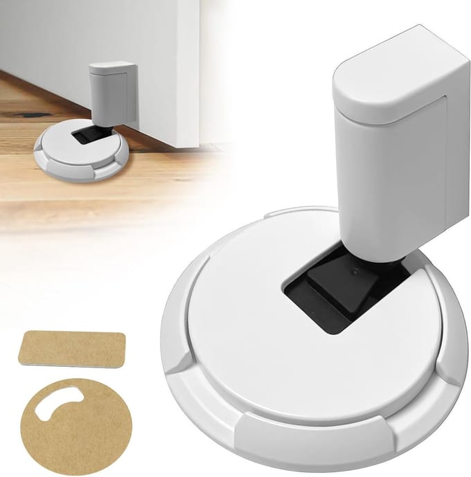 Effectieve Deurstopper voor Binnengebruik, Magnetische Deurwig en Handgreepbuffer - Ideaal voor Wandmontage en Geluidsisolatie (Wit)