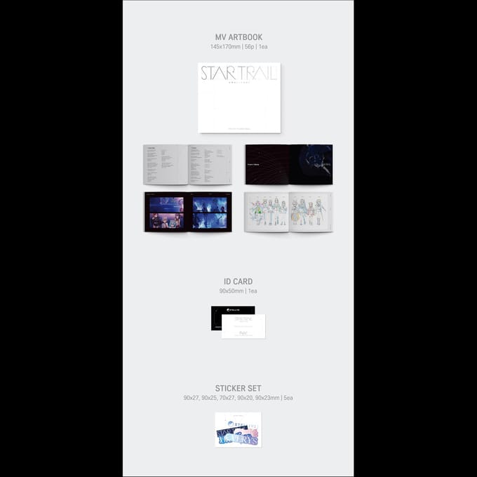 STELLIVE [Star Trail] 1e Album (Lid ver.) + Gratis geschenk Mashiro Ver. white