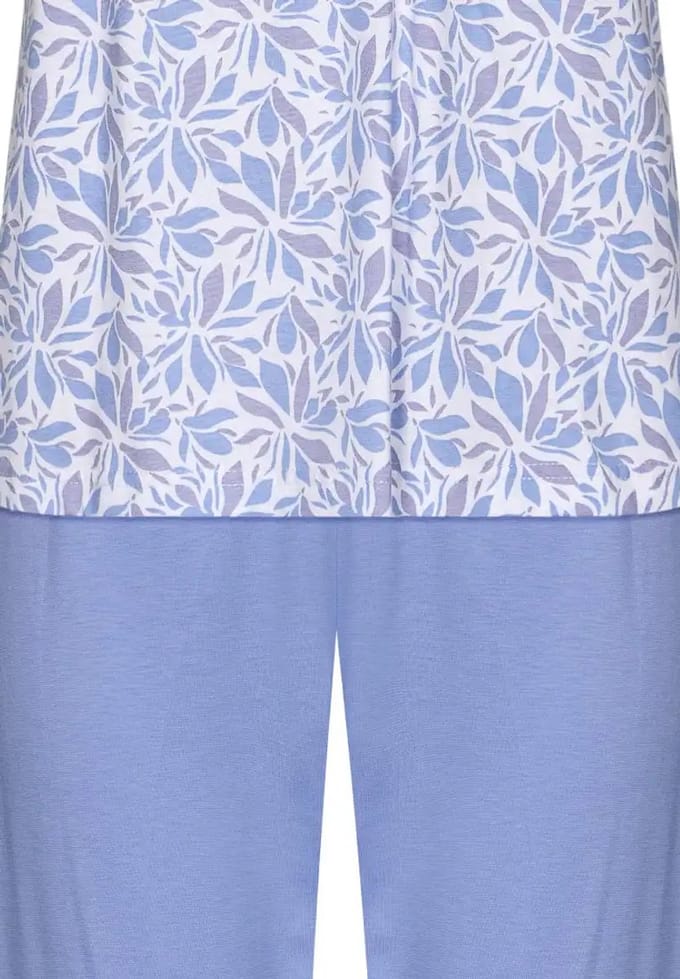 Pastunette Pyjama Soft Blue - Katoen - Blauw/Wit - Maat 54