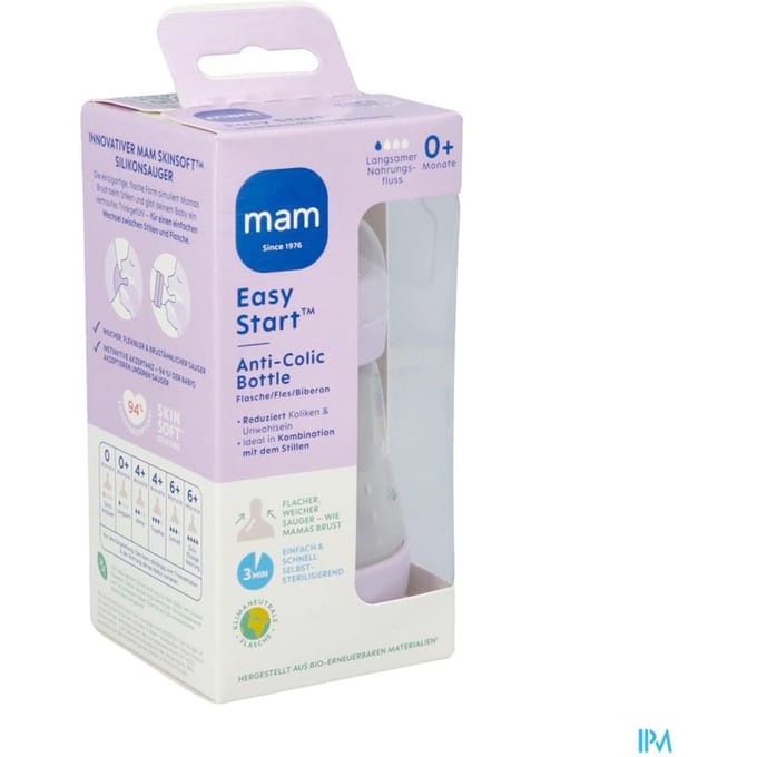 Mam Zuigfles Easy Start A/colic Matt Lila 160ml