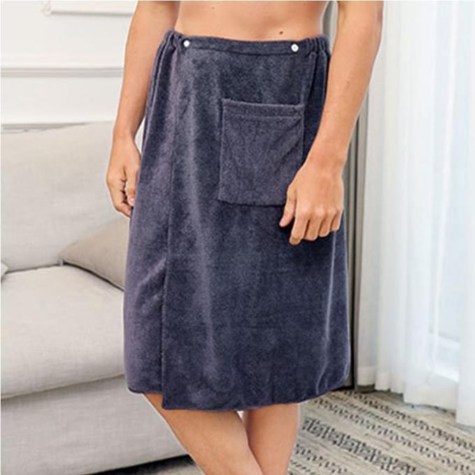 Mannen Soft Wrap Around Douchehanddoek Verstelbare Body Badhanddoeken Microfiber Heren Elasticiteit Spa Broek 70*140cm grijs