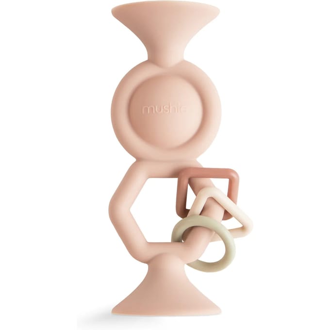 Mushie Activiteitenspeeltje Hexapop met Zuignap Blush