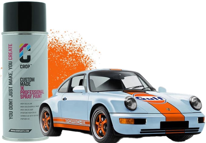 Porsche GULF Oranje lak spuitbus