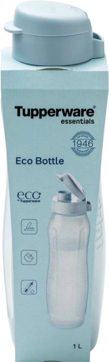 Tupperware Essentials Eco Bottle - herbruikbare drinkfles 1 liter - lekvrij