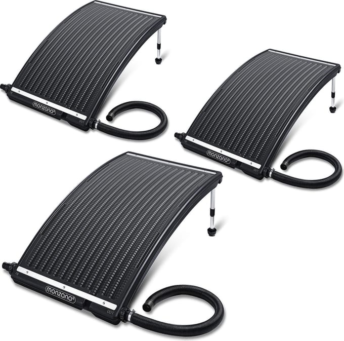Monzana Zwembadverwarming Solar – 3 Stuks/10000 L/h - 32&38mm - Zwart