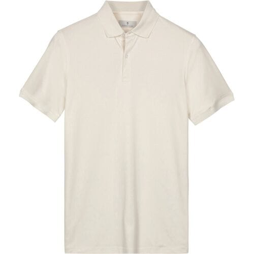 Thomas Maine Polo Soft Liquid Cotton Short Sleeve Off White / male