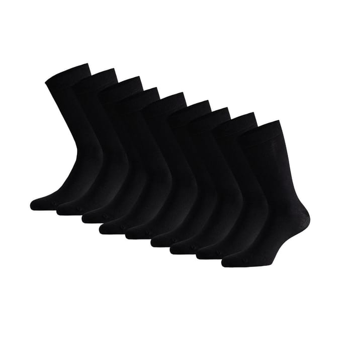 Bamboe sokken basic - 9-Pack - Zwart / 39/42