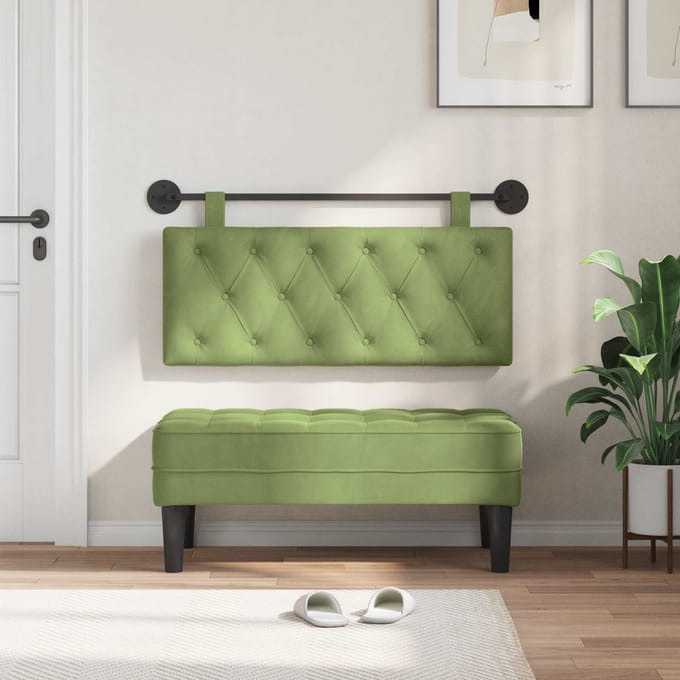 vidaXL - Hangend - hoofdbord - Lichtgroen - Fluweel
